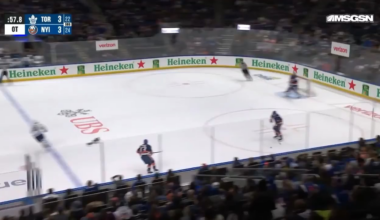 Morgan Rielly leaves Schaefer wide open in the slot and Schaefer scores the OT winner.