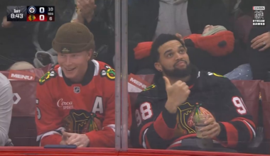 [Dave] Caleb Williams and PCA at the Blackhawks game