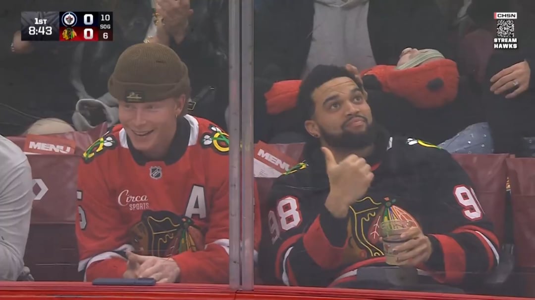 [Dave] Caleb Williams and PCA at the Blackhawks game