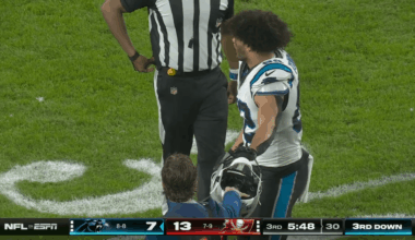 Dennis rips Tommy Tremble's helmet off after the play; no flag thrown
