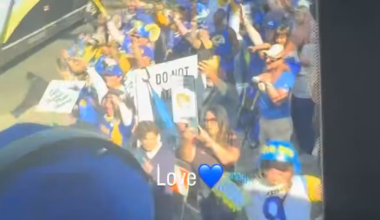 Byron Young recording the swarm of fans who showed up to the Send Off party