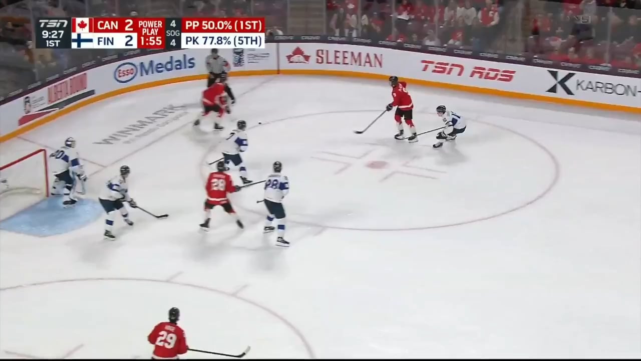 Brady Martin Cleans up the Rebound for his Second of the Night