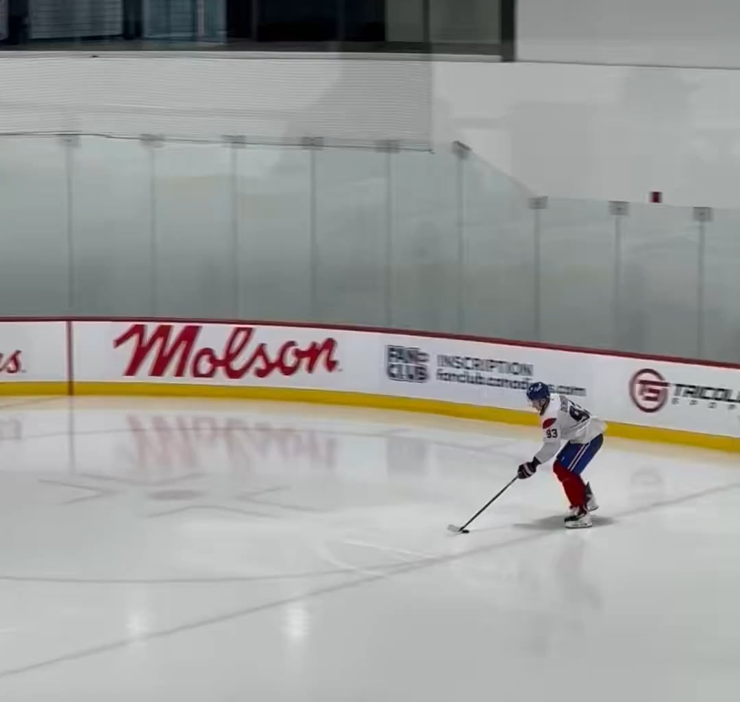 Lane Hutson and Ivan Demidov are the two first players on the ice this morning