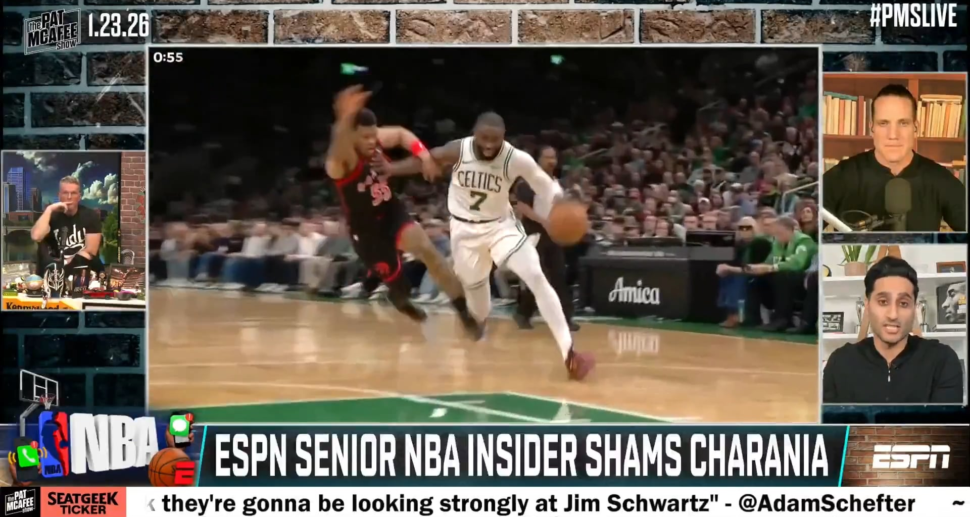 Shams Charania: "Jaylen Brown has to be in the MVP conversation for what he's done with this Celtics team."　"I can see Boston going the other way and maybe adding a player, maybe adding another big man."　"They’ve been in the marketplace trying to go get a big-time starting center potentially."