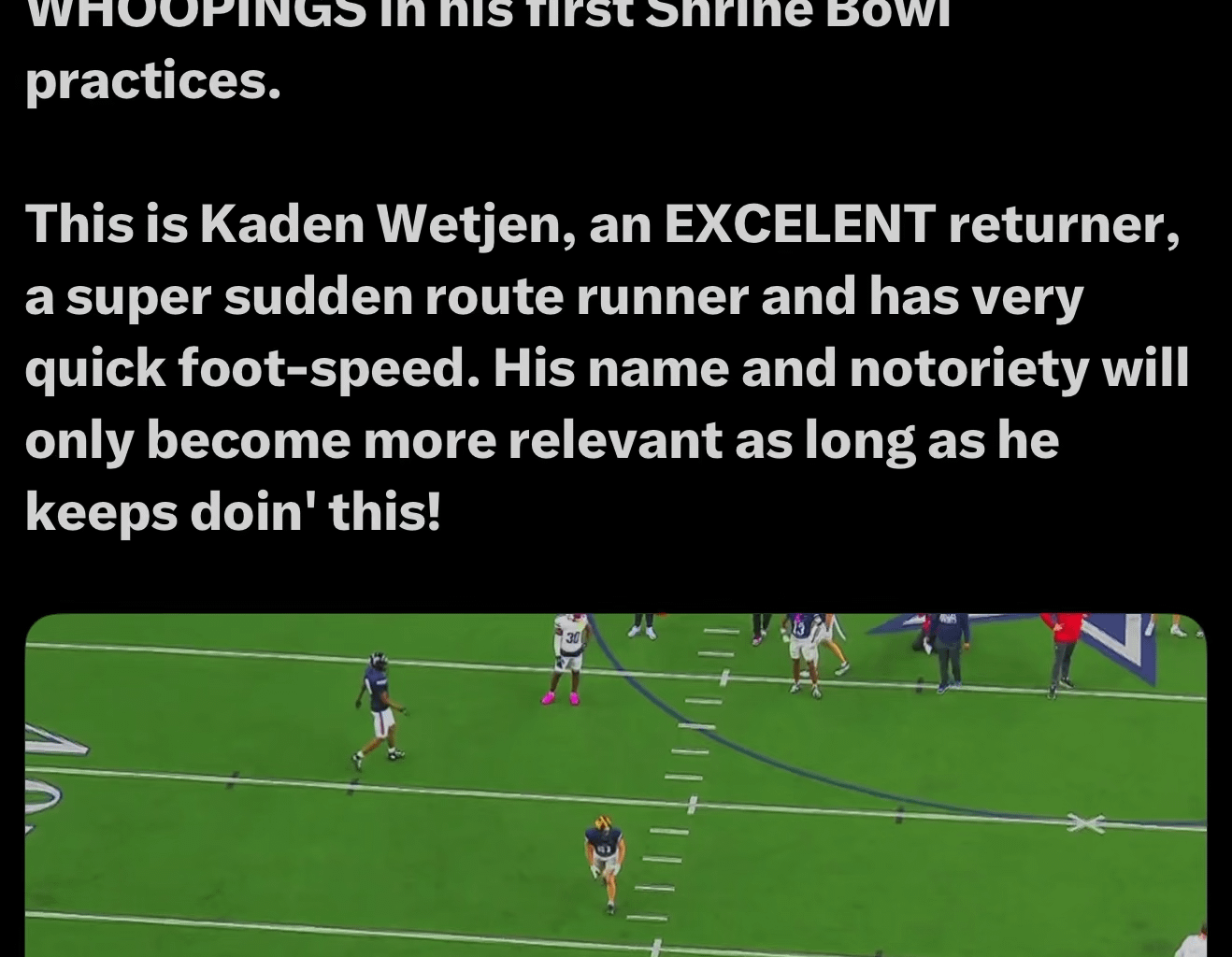 Deadly returner. It’s time we prioritized special teams in the draft