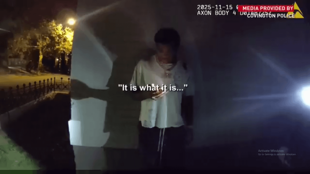 "keep it gangster" Bengals Cornerback's Cam Taylor-Britt tells his brother as officers question them both about who was driving when his SUV hit a parked car, flipped then landed on its top. Taylor Britt is listed as the backseat passenger. It happened November 15th in Covington.