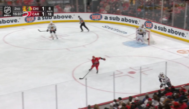 Oliver Moore feeds Ryan Donato who finds Nick Lardis for his 5th goal of the year.  Moore really made it happen with his speed.