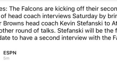 Falcons are bringing Stefanski in for a second interview today