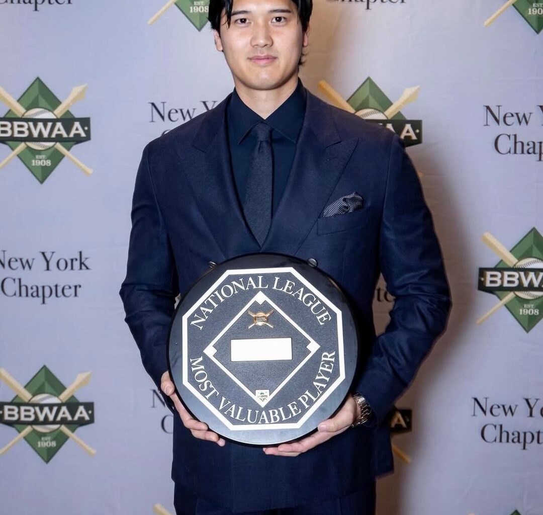 So grateful to have this beautiful man on this team now! Well deserved MVP! Best player in the world! And thank you Mamiko for always being there for Shohei!