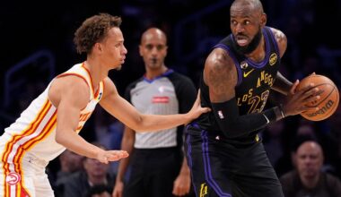 LeBron barely misses triple-double, Luka adds 27 in Lakers' skid-snapping 141-116 win over Hawks