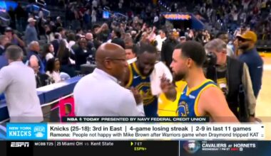 [Shelburne] “When Draymond tripped and fouled KAT, Mike Brown was seen afterwards hugging Draymond Green… From what I understand that didn't land well with a lot of folks there in New York. In that locker room and that organization… it didn’t land well. Especially in the middle of a losing streak.”