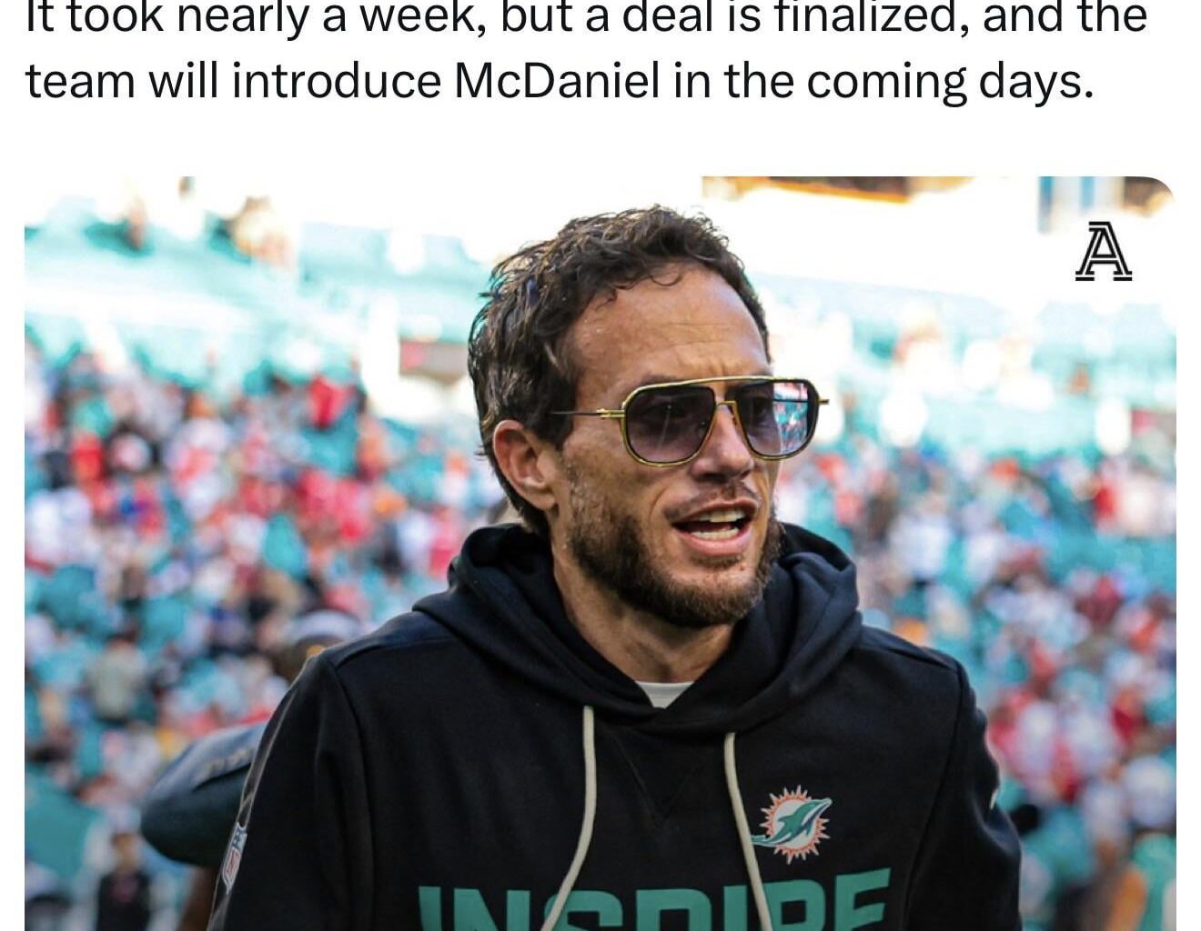 McDaniel’s to the Chargers is now official. He is off the board for coaching options