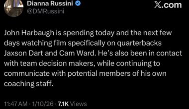 John Harbaugh is watching Cam Ward film