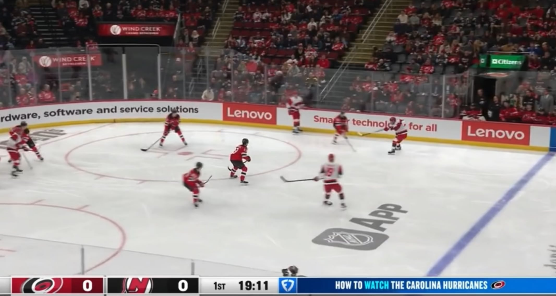 Luke Hughes opens the scoring for the Carolina Hurricanes