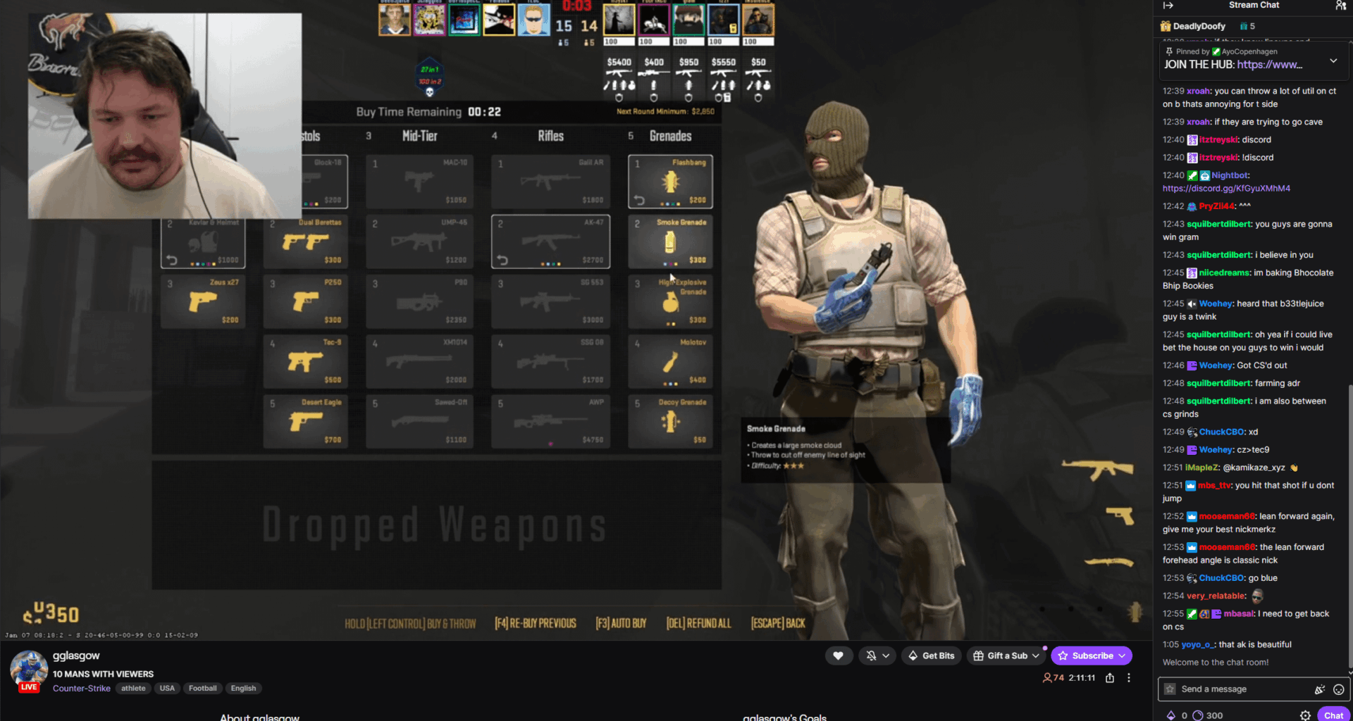 Meanwhile, Lions C Graham Glasgow is chilling and streaming playing Counter-Strike 2 in offseason.