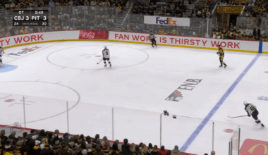 Elvis Merzļikins took a mid-OT water break
