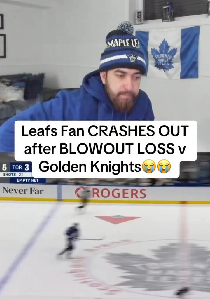 Leafs fan CRASHES OUT AGAIN after a drubbing by VGK!