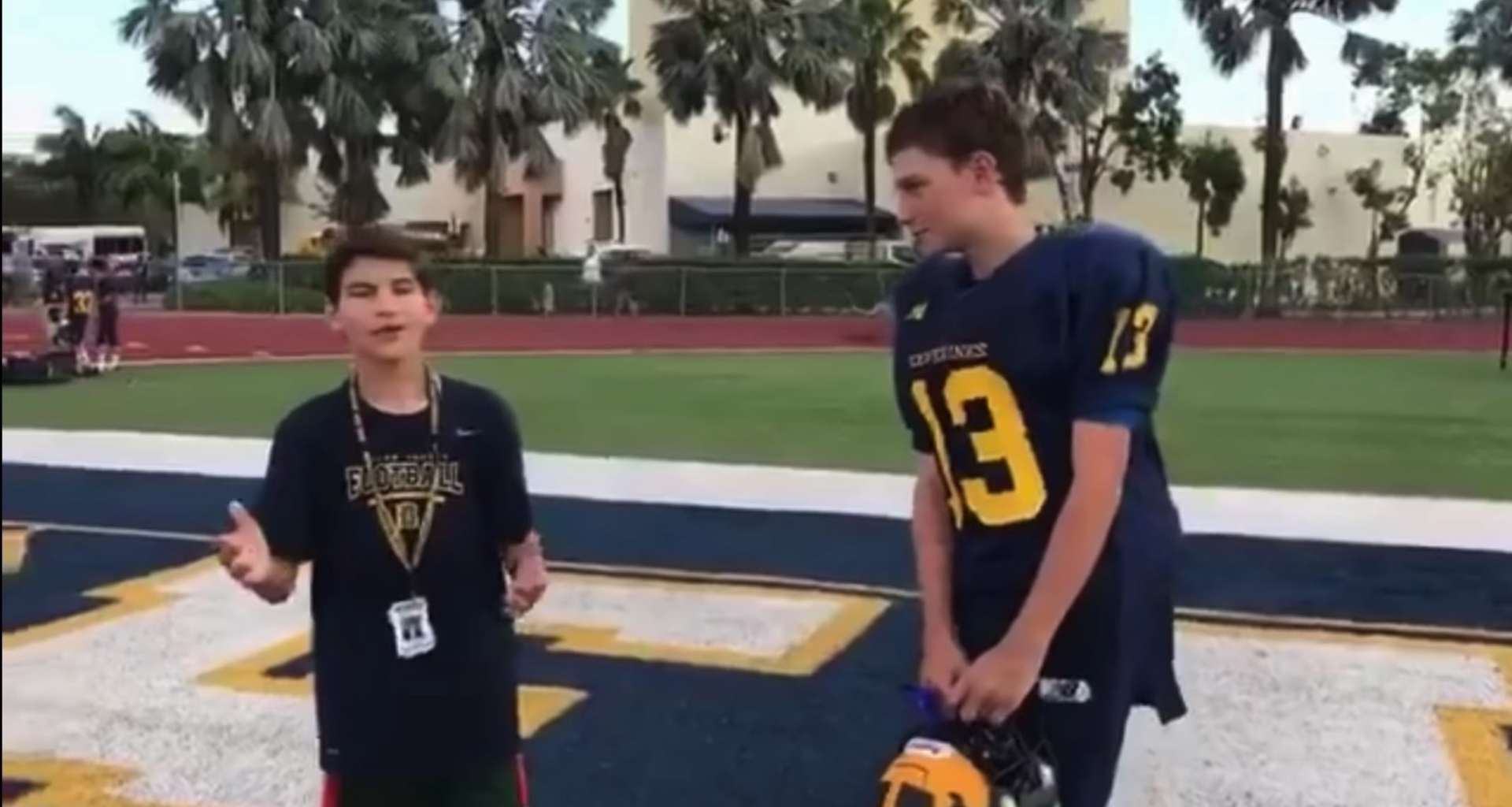 13 year old Fernando Mendoza getting interviewed and it is just what you expect.