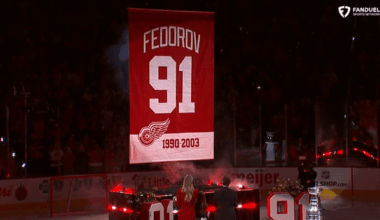 The Detroit Red Wings have retired the 91 of Sergei Fedorov. (1990-2003).