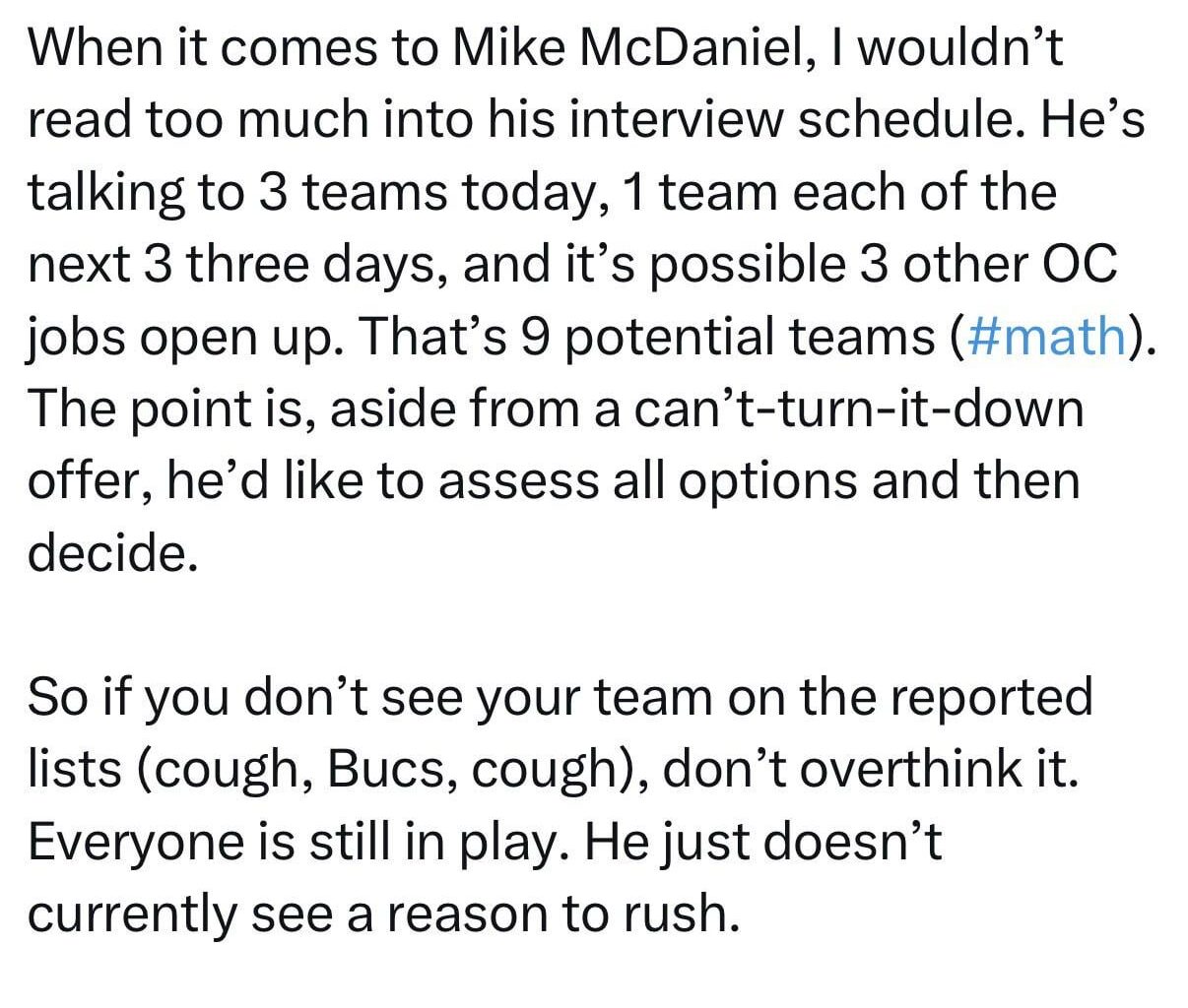 Mike McDaniel update