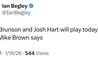 [Begley] Jalen Brunson and Josh Hart will play today vs DAL, Mike Brown says