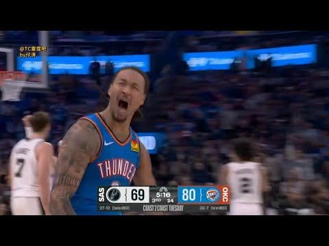 Jaylin Williams vs Spurs 11 Pts 11 Rebs 5 Asts Full Highlights