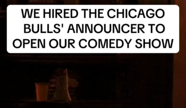 We hired the Bulls' home announcer Tim Sinclair to introduce our comedy show in Chicago, thought this sub would appreciate.