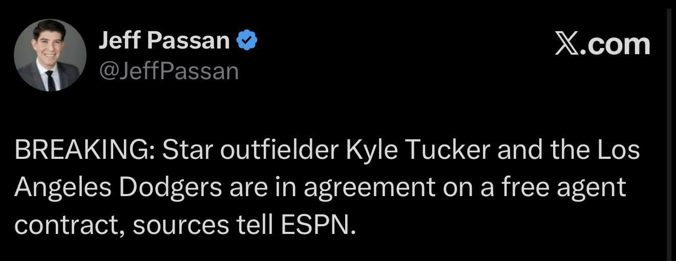 Tucker to the Dodgers