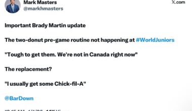 Brady Martin has replaced Tim Hortons with Chick Fil A