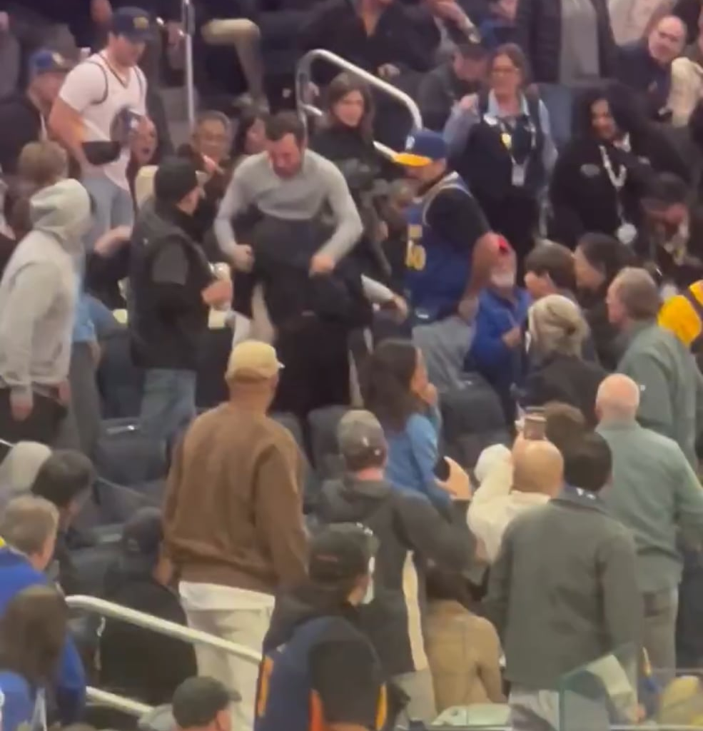 They’re throwing hands at Chase Center tonight