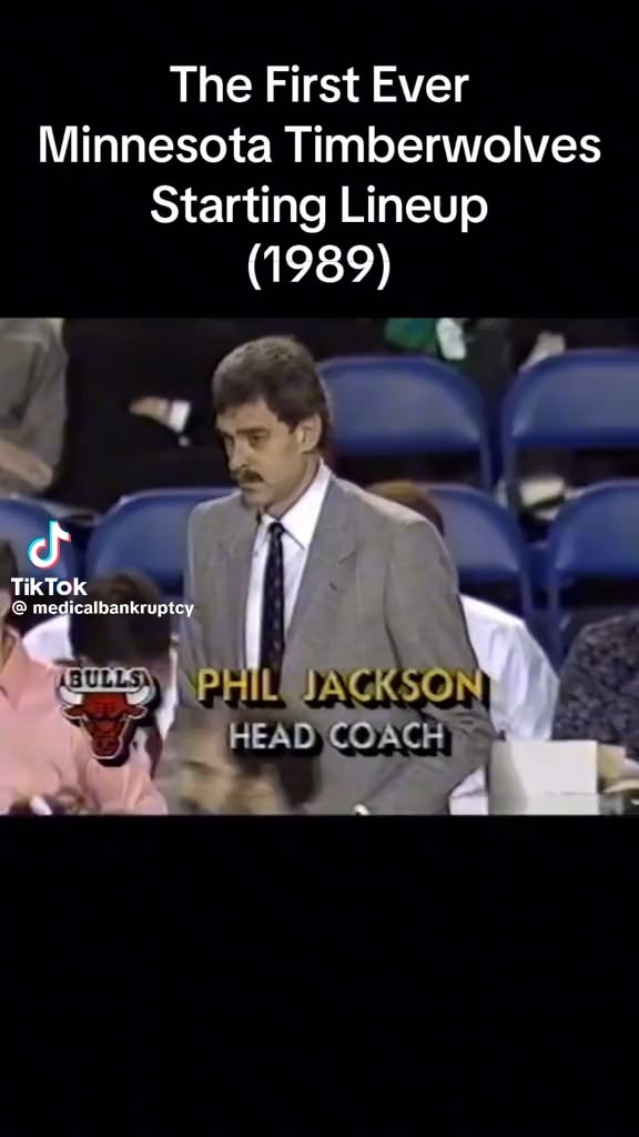 First ever starting lineup for the Minnesota Timberwolves. Their first ever game in 1989 vs Jordan and the Bulls.