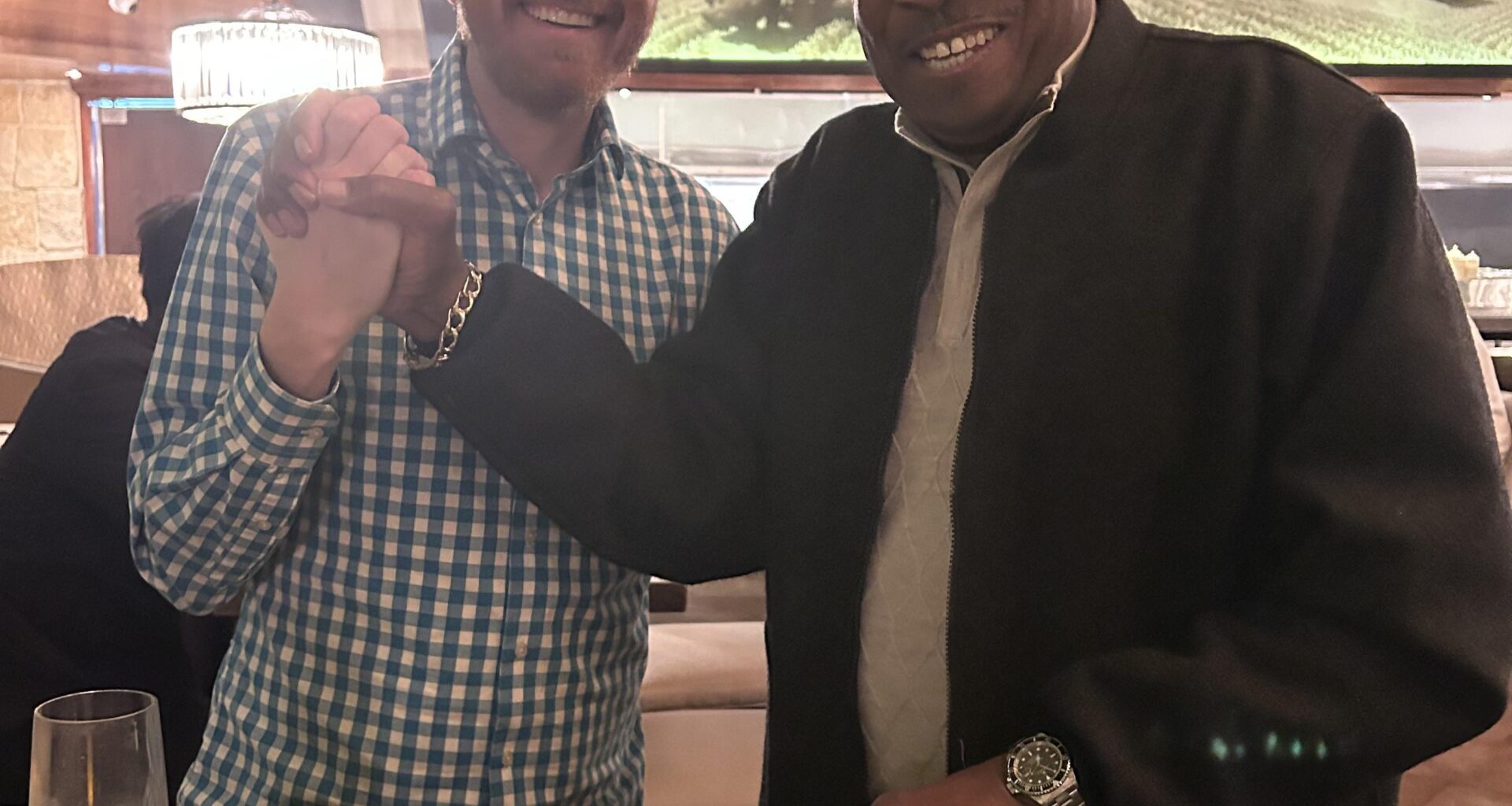 Went out for my anniversary dinner. Met Dusty Baker