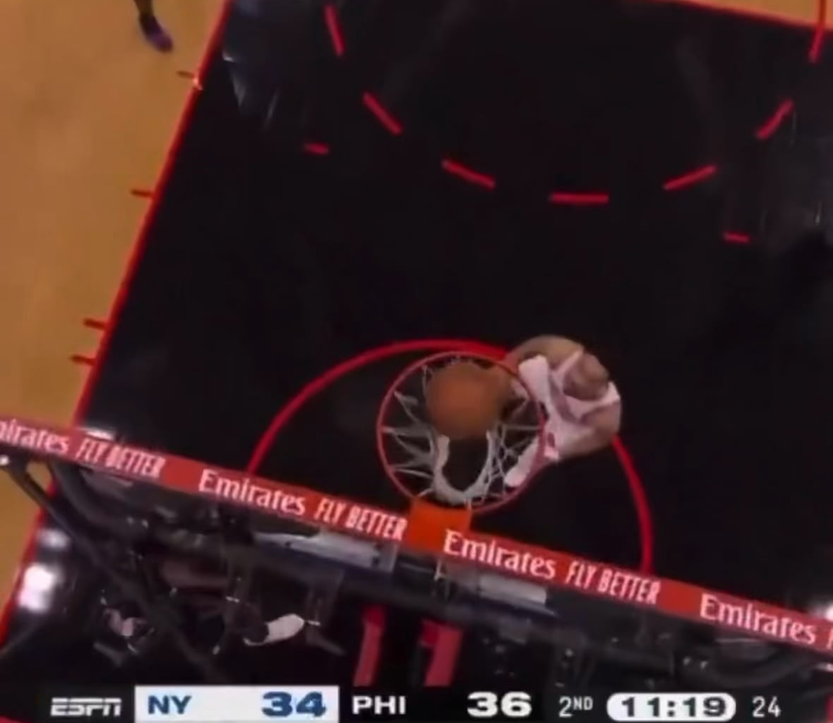 KAT was questionable due to back spasms. Josh Hart: “get up”.