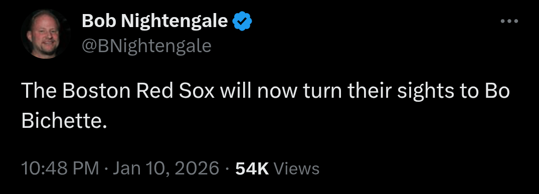 [Nightengale] The Boston Red Sox will now turn their sights to Bo Bichette.