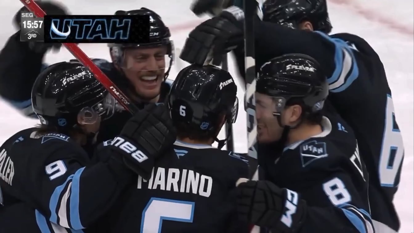 John Marino with a loop-de-loo over Oettinger to make it 2-1 Mammoth