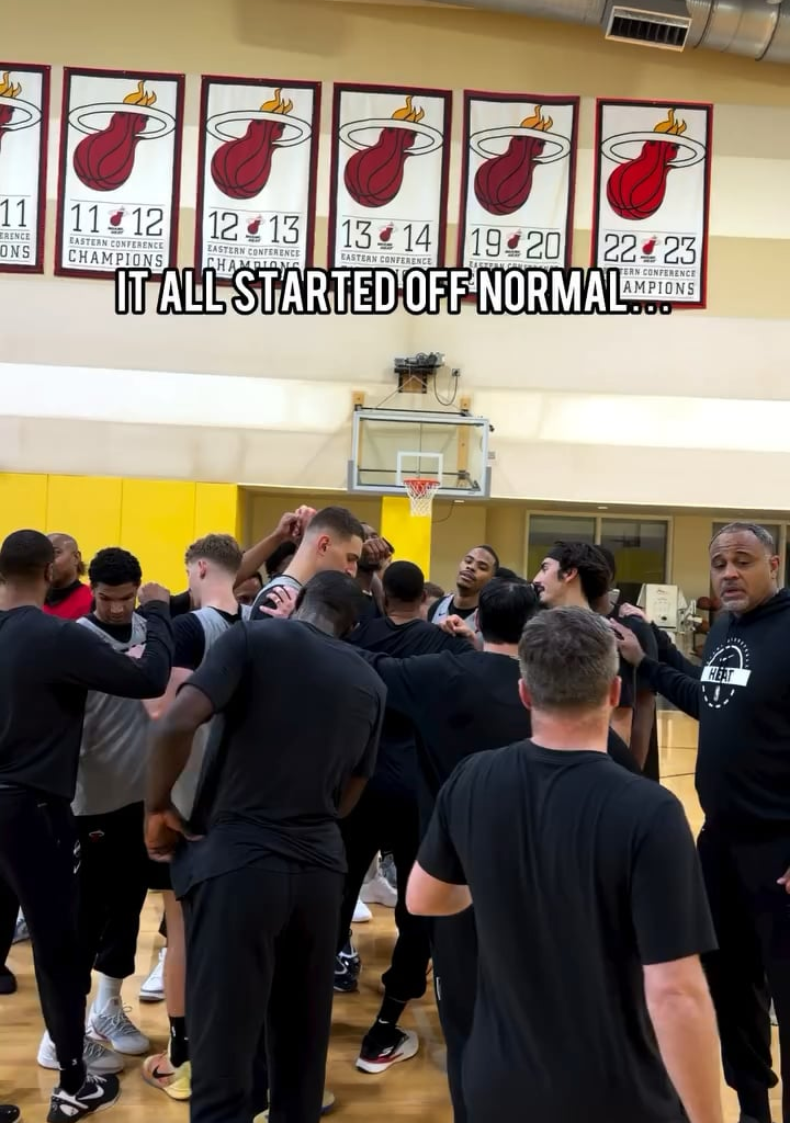 Miami HEAT via IG: “Last practice of the year got them wildin’ out 😂🔥 ”