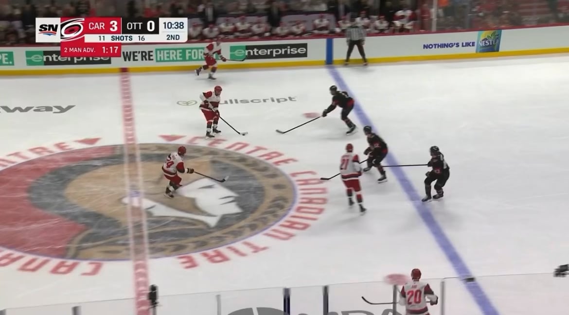 Svechnikov brainwashing Senators to score on themselves