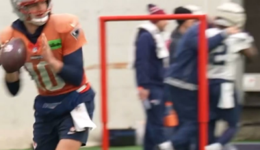 Drake Maye Is All Smiles In Practice For The AFC Championship game