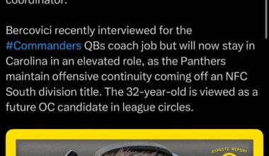 [Schultz] Bercovici promoted to pass game cordinator