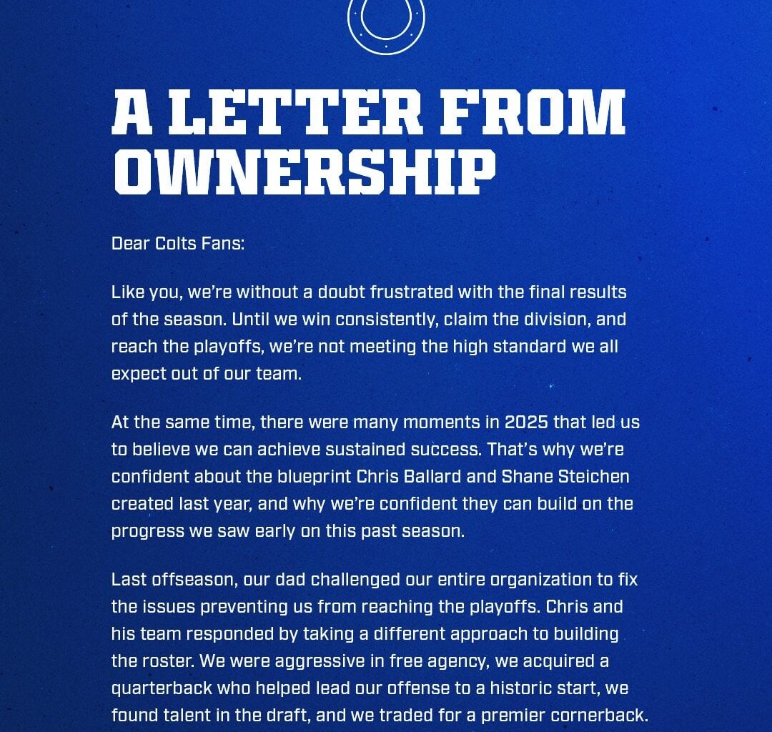 Irsay letter to fans