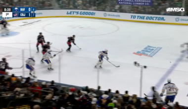 Owen Power keeps it in and Norris finds Doan on the doorstep to tie it.