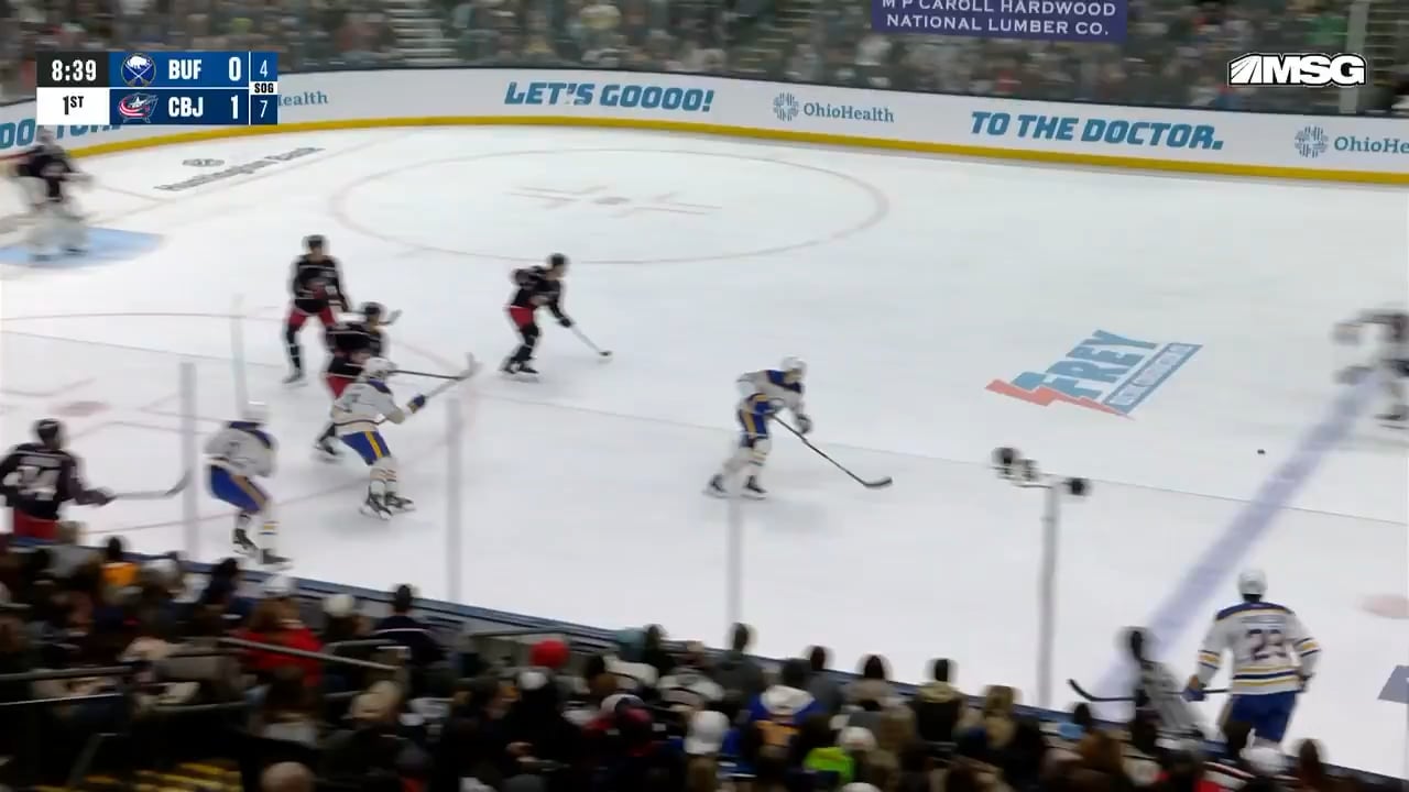 Owen Power keeps it in and Norris finds Doan on the doorstep to tie it.