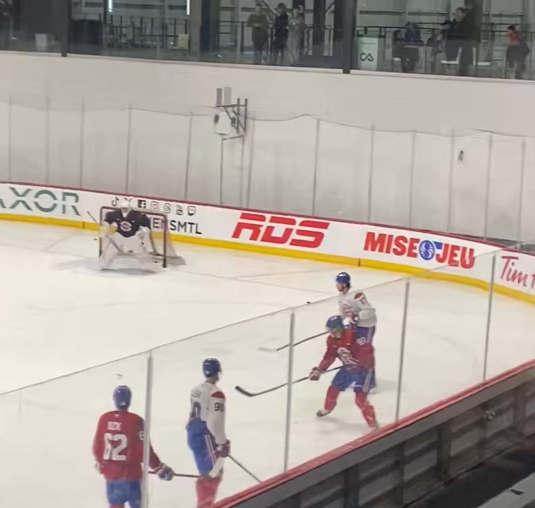 Dach and Laine on the ice at Brossard this morning