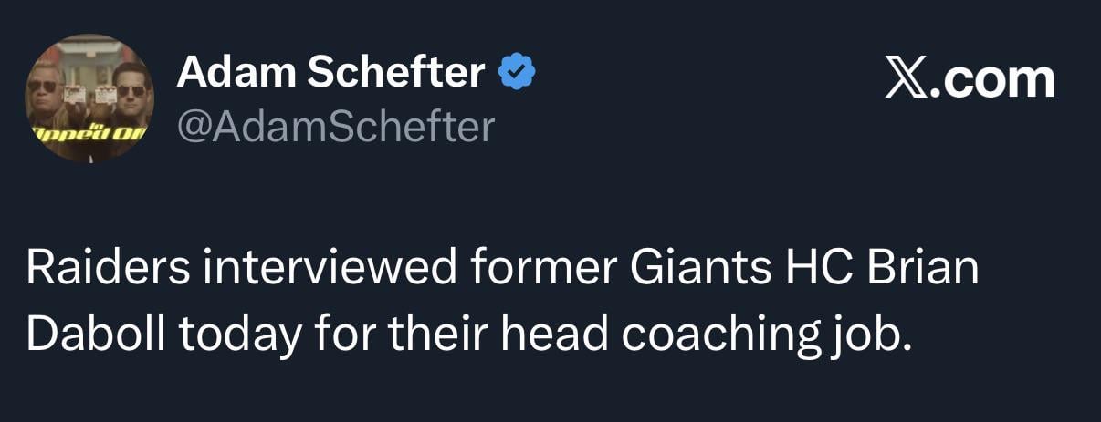 [Schefter] Raiders interviewed Brian Daboll for HC job
