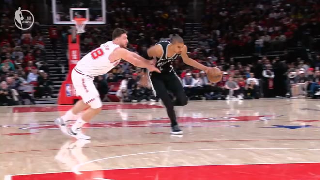 Wemby gets absolutely mauled in the paint every single drive.