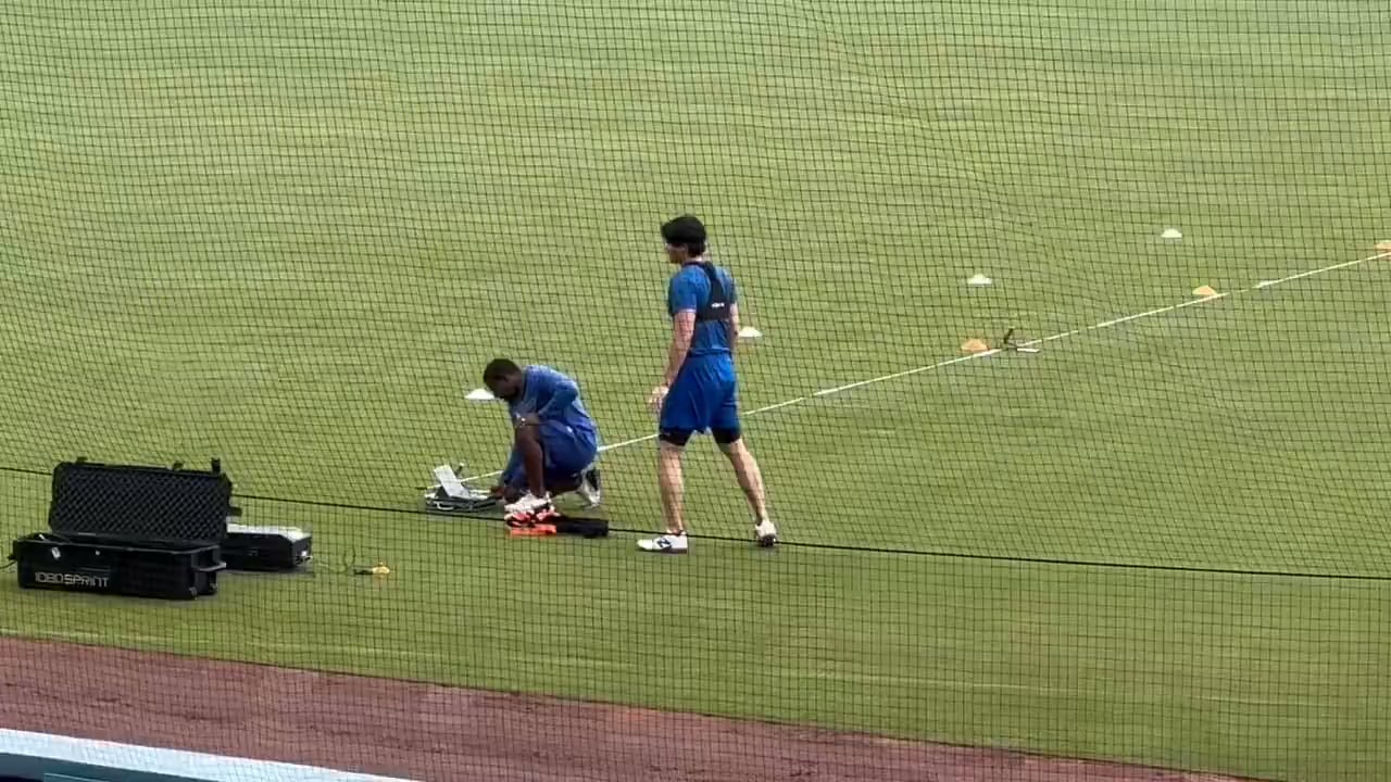 Shohei Ohtani working out early in the morning at Dodger Stadium ahead of Kyle Tucker’s press conference