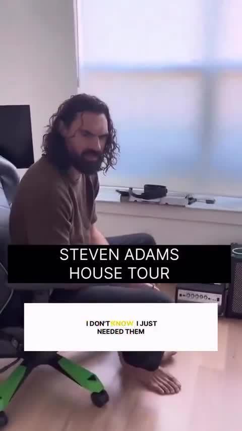 Houston Rockets center Steven Adams shows off his living space: A sleeping bag, a Pickle Rick plushie, three guitars and an amp, and a gaming setup