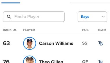 2026 Top 100 Prospects - 3 Rays Made the List