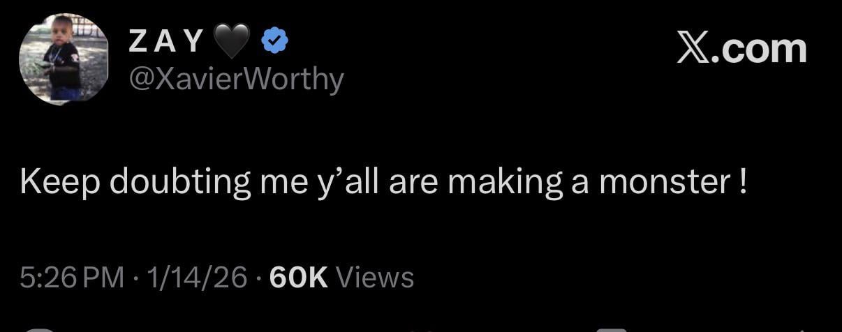 [Xavier Worthy] Keep doubting me y’all are making a monster!