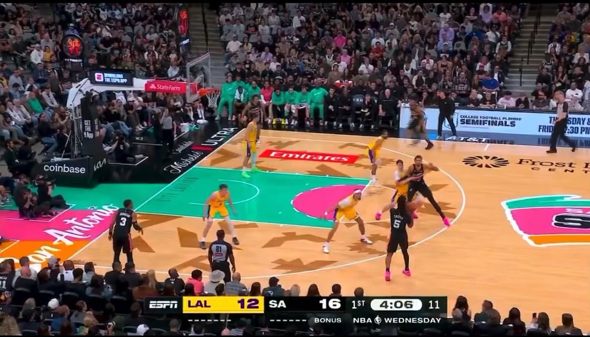 Jake clamps Wemby and then Luka with the HALF COURT alley oop to Jax!